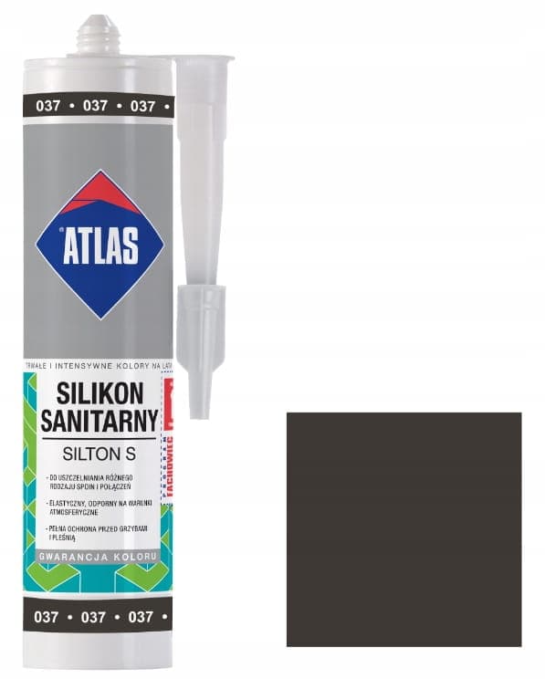 Atlas Silicone joustava saniteettiliima 280 ml grafiitti