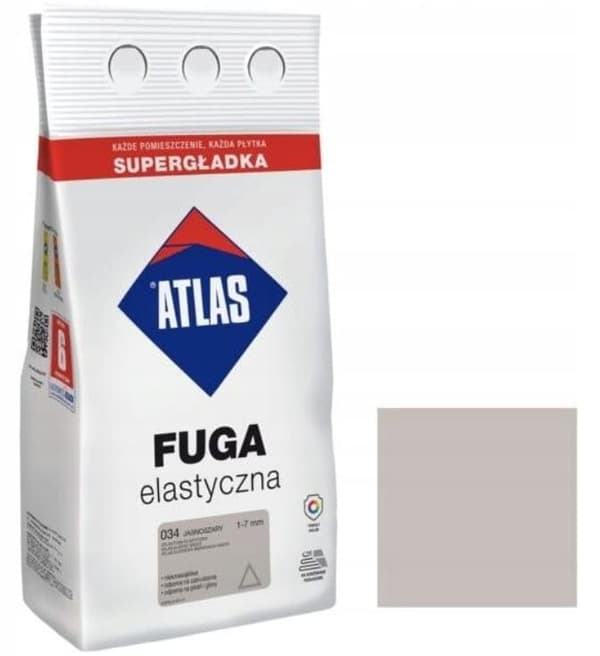 Atlas flexibel fogmassa 3 kg ljusgrå
