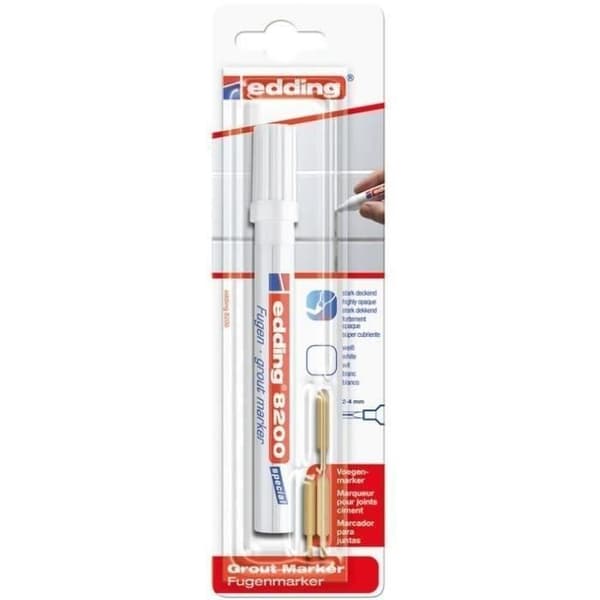 Färgmarkerare för fogar - EDDING - 9049026 - Vit - Vattenfast bläck - Linjebredd 2-4 mm