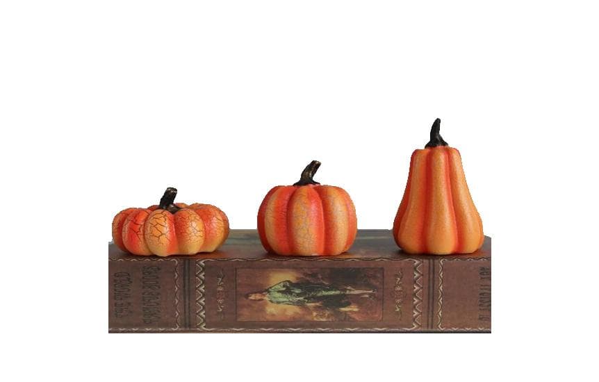 Pumpa lampuppsättning av 3 stycken - Halloween -dekoration - Miniatyrpartidekoration - Atmosfärisk belysning