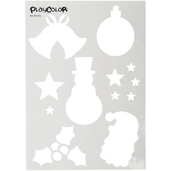 Pochoarer - Playcolor - Fönster Ett - Set om 6 - 2 Julpochoarer - Anpassningsbar färg