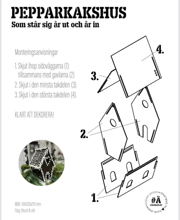 Pepparkakshus - återanvändbart Älska plåt