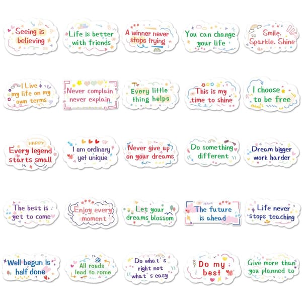 INF Tee itse -tarrapakkaus – 50 ainutlaatuista mallia Inspirational English short sentences 2