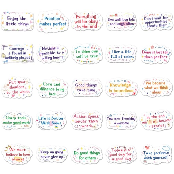 INF Tee itse -tarrapakkaus – 50 ainutlaatuista mallia Inspirational English short sentences 2