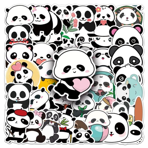 INF DIY-klistermærkepakke - 50 unikke designs Panda