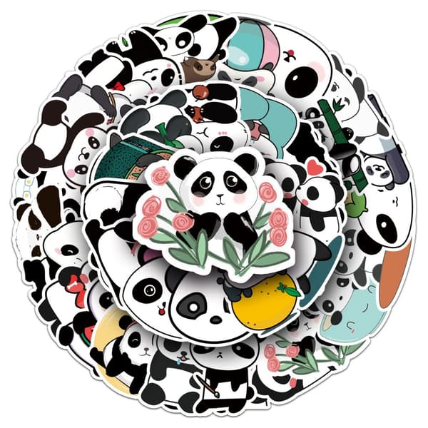 INF DIY-klistremerkepakke - 50 unike design Panda