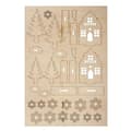 Miniatyrbild 2 av 2: Träsats Vinterhus 31 stycken - Rayher Beige