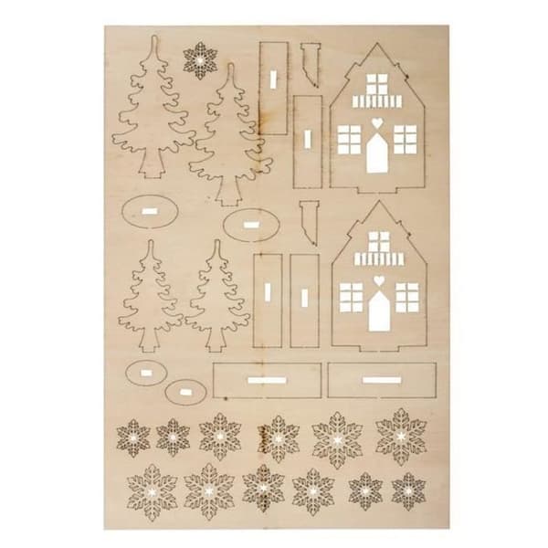 Träsats Vinterhus 31 stycken - Rayher Beige