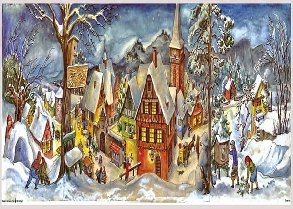 Richard sellmer verlag - 265 - Adventskalender "Kleines Dorf im Winter": Papier-Adventskalender