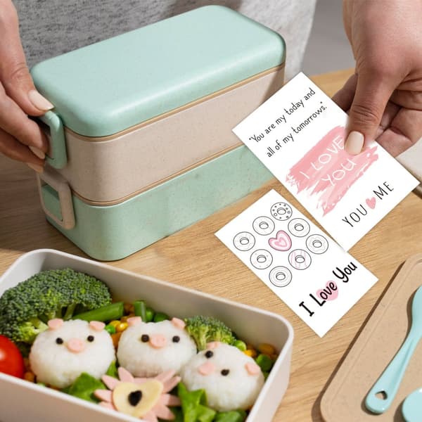 INF Romantiska Lunchlådemeddelanden för Par - Set med 21 Söta Kärlekskort