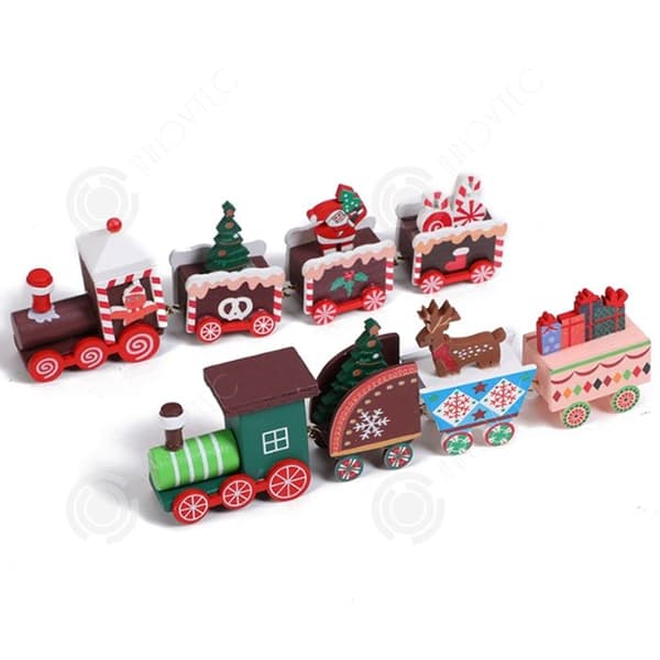 INN Jultåg 2 st 20x2,7x6,5cm Christmas Creative Train Shopping Center Showcase Borddekoration Ornament Julklapp till barn