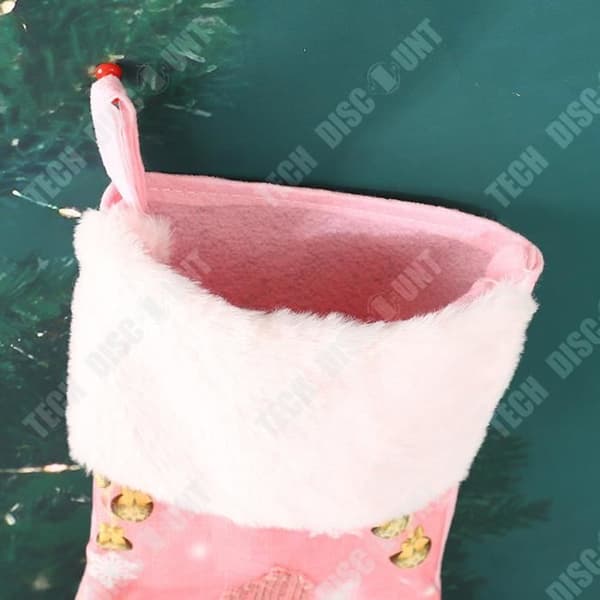 TD® julstrumpor Rosa juldekorationer med ljus Ansiktslösa docka semester kreativa presentstrumpor 2pack