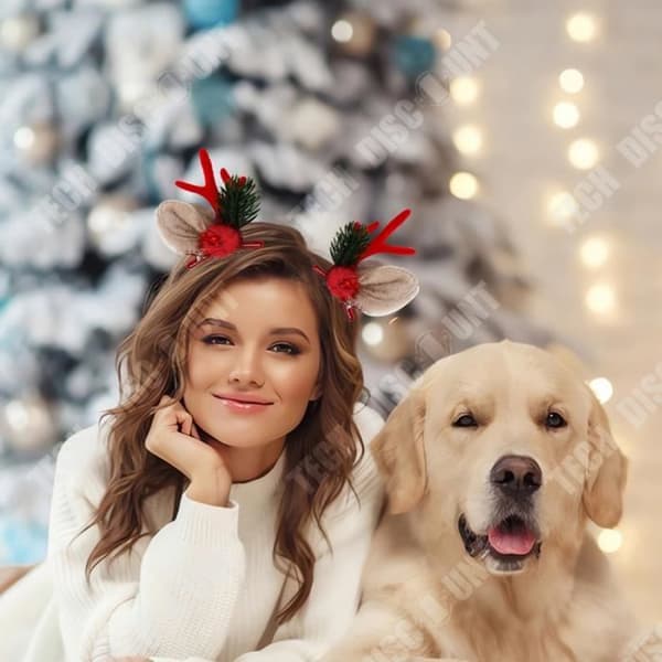 TD® 2 par Söt brun trä jul Älgöron Hårnålar Festdekoration Julklappar