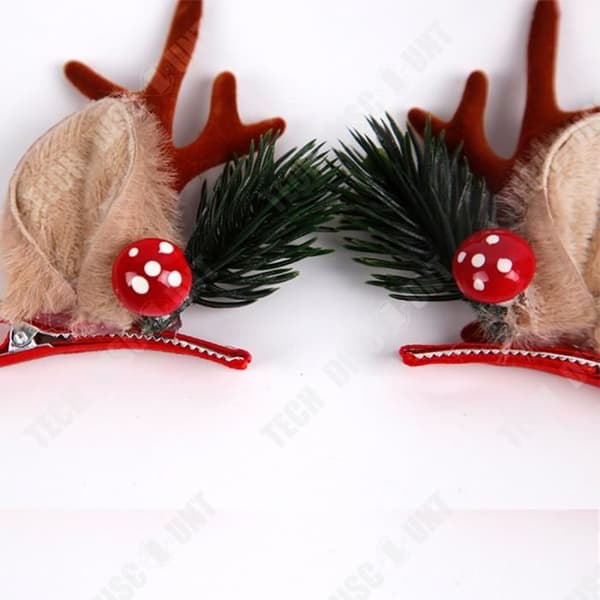 TD® New Christmas Antler Hårklämma Party Dekoration Julklapp Brun Älghorn Öronklämma