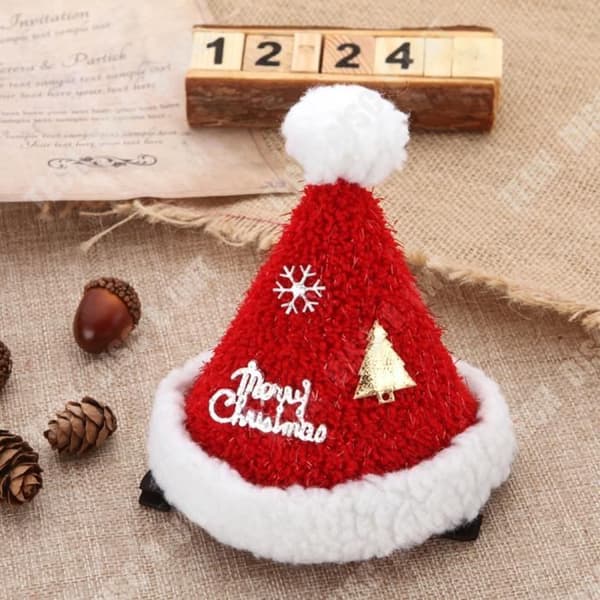 TD® stor julhatt, hårnål, söt och söt hattpresent, julklänning, julklappsdekoration