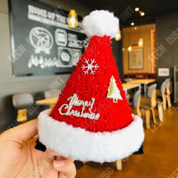 TD® stor julhatt, hårnål, söt och söt hattpresent, julklänning, julklappsdekoration