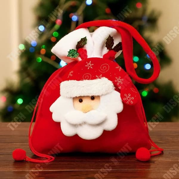 TD® julgodispåse äppelpåse presentpåse fawn bear santa mall juldekoration 4-pack