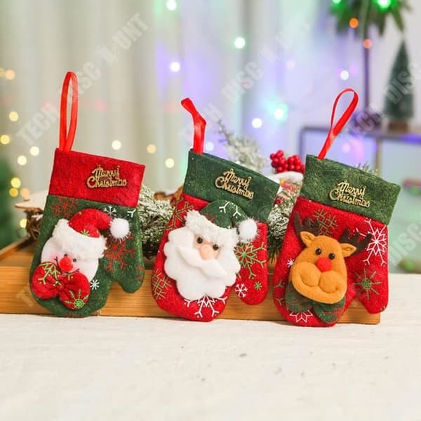 TD® Juldekoration Liten ovävd julstrumpa Julgranshänge Godispåse Paket om 4