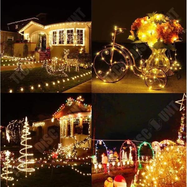 TD® [2 set] Utomhus solar String Lights, 20m 200 LED Vattentät 4 färger juldekorationsljus