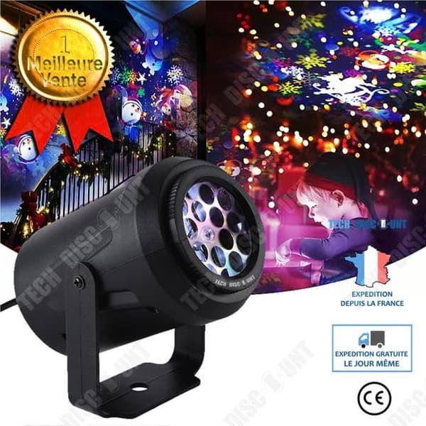 TD® LED16 Snowflake Mönster Projektionsljus Jul snöstorm Roterande dekorativt ljus Nattljus Fest Laser Scenljus