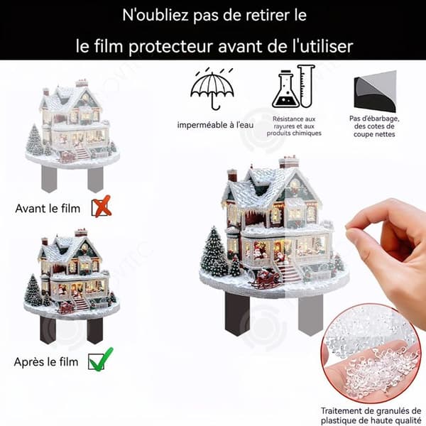 INN Luminous Christmas village 21x25cm led Christmas village houses miniatyr julby dekoration bord och julgran