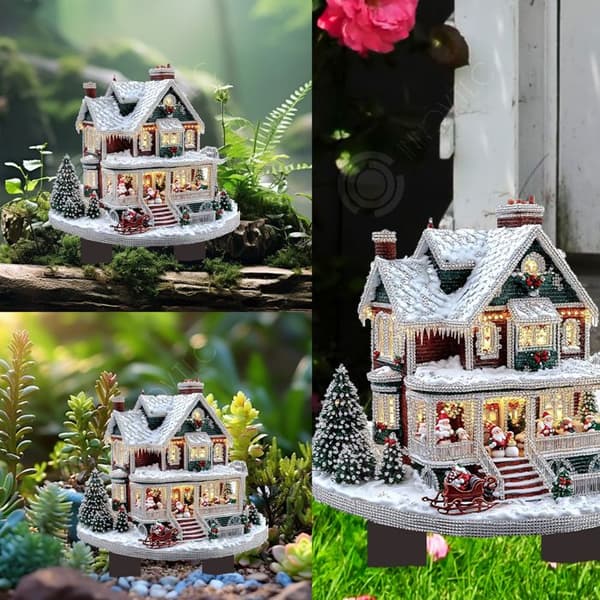 INN Luminous Christmas village 21x25cm led Christmas village houses miniatyr julby dekoration bord och julgran
