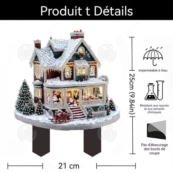 INN Luminous Christmas village 21x25cm led Christmas village houses miniatyr julby dekoration bord och julgran