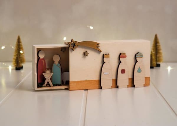 Figurer - Rayher - 64538505 - Trä-santons - 12 stycken - 1-7,5cm - Naturfärg