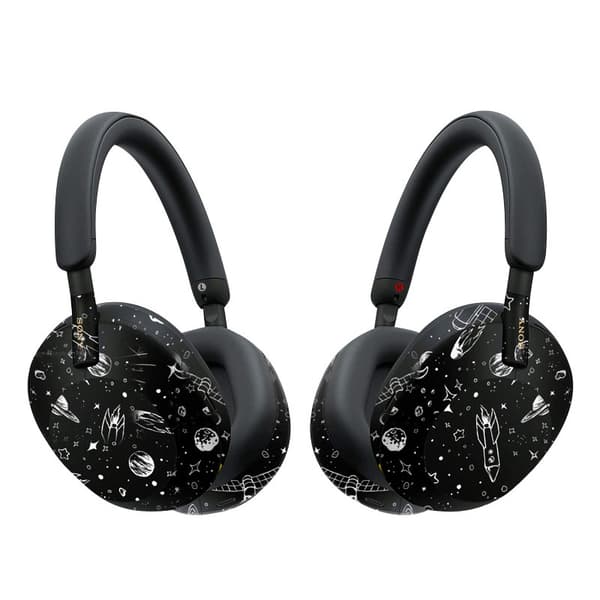 INF Tyylikäs Sony WH-1000XM5 kuulokkeiden PVC-tarra Musta kulta