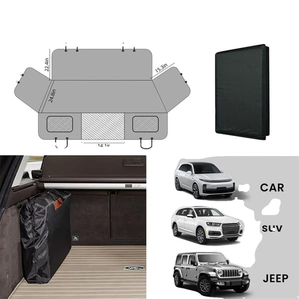 Koira-auto riippumatto, vedenpitävä muotoilu, mukava koko 51,9 x 24,8 tuumaa,musta
