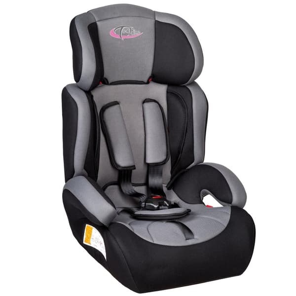 Bilbarnstol 9-36 kg i ljusgrå/svart, höj- och sänkbar - ljusgrå/svart