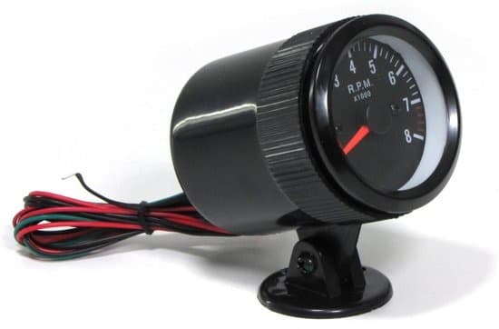 Omdrejningstæller 52 mm Sort