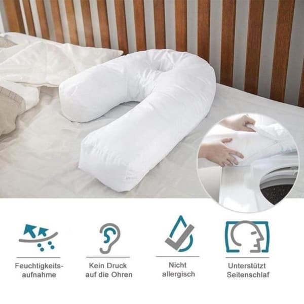 Anti Snoring Resekudde, Mjuk U-formad Nackstöd Sidokuddar för Sleeper Sidokudde för