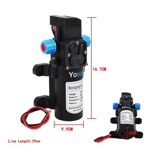 12V DC 5L/min 115Psi Högtrycksvattenpump Självsugande AUTO Tvättvattenpump