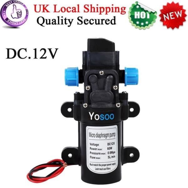 12V DC 5L/min 115Psi Högtrycksvattenpump Självsugande AUTO Tvättvattenpump