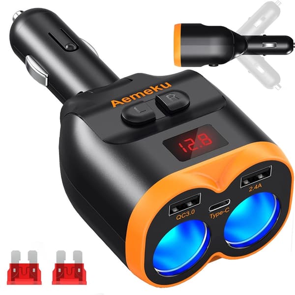 Cigarettuttag Splitter 12-24v - USB-C