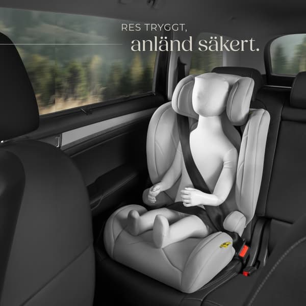 Bilbarnstol Levi, i-Size-godkänd, med ISOFIX - ljusgrå