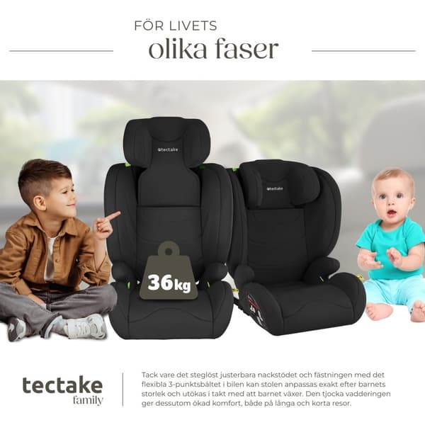 Bilbarnstol Levi, i-Size-godkänd, med ISOFIX - svart
