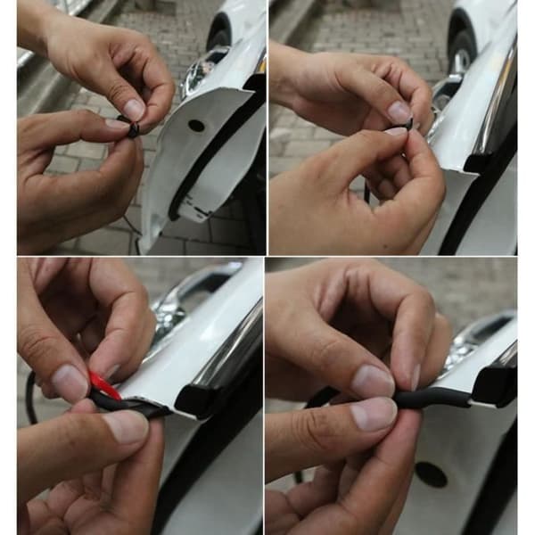 5M Strip Roll Bil Motorcykel Dörrskydd Trim Listning Svart