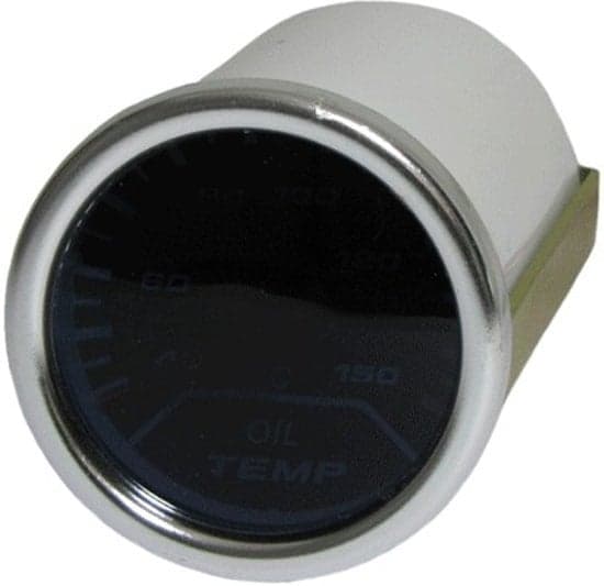 52mm Svart Spegelbelyst Oljetemperaturmätare - Universell Passform