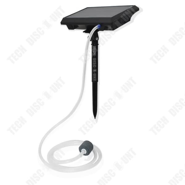 TD® Solar Oxygen Pump Akvarium Utomhusfiske Syrepump Fish Tank Oxygen Pump Dammluftare Svart