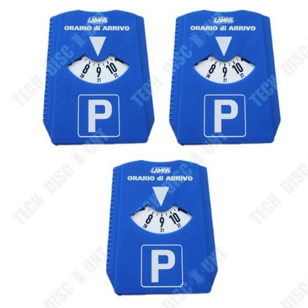 Parkeringsskiva - TECH DISCOUNT - 3 st - Blå - 15,4x12,4x0,8 cm - Hållbar