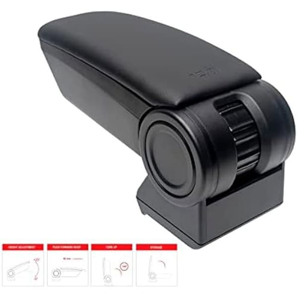 Rati Armster3 Centralarmstöd, kompatibelt med FIAT 500 2008-2015 Centralarmstöd med förvaringsfack I skräddarsytt
