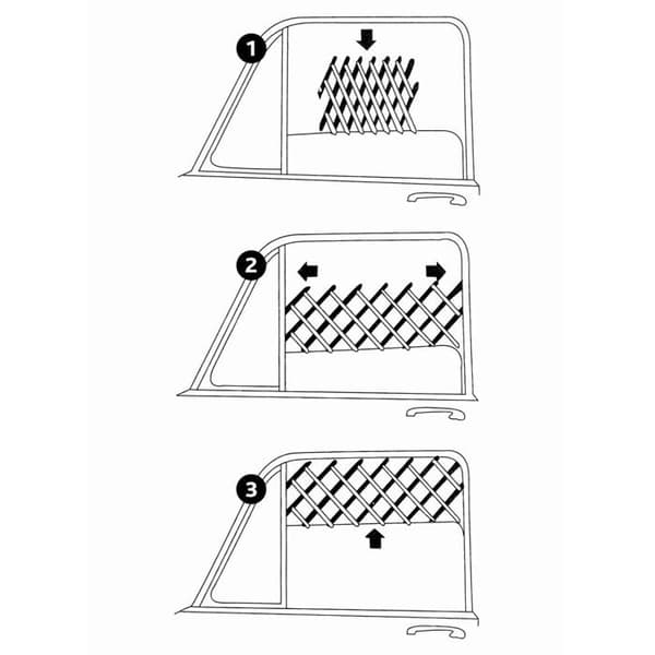 Ventilationsgaller - Trixie - Svart - Slitstark plast - 24-70 cm - 30-110 cm