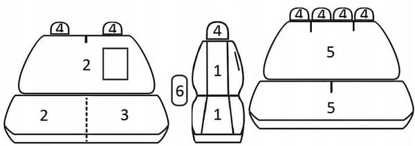 Dæksler FORD TRANSIT Mk8 2014-2024 7 personers brigadebænk