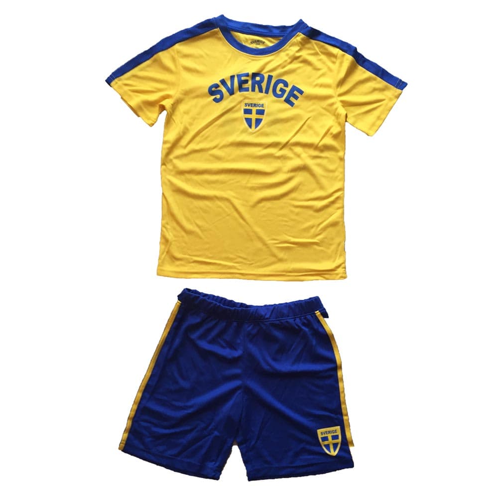 Tvådelat Sverige set med tröja och shorts barn 86/92