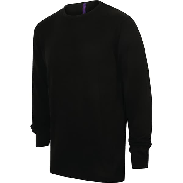 Henbury Mens Crew Neck 12 Gauge Fine Knit Jumper / Sweatshirt
