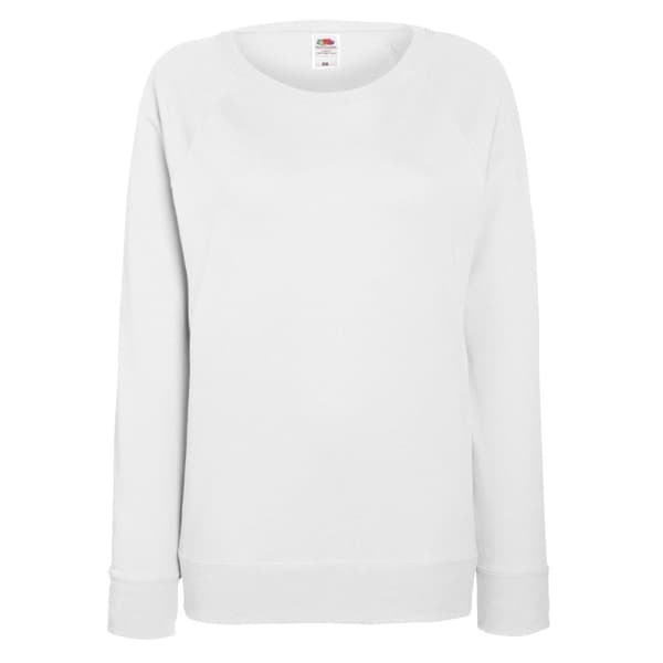 Fruit of the Loom Letvægts Raglan Sweatshirt til damer (240 GSM) White 2XL