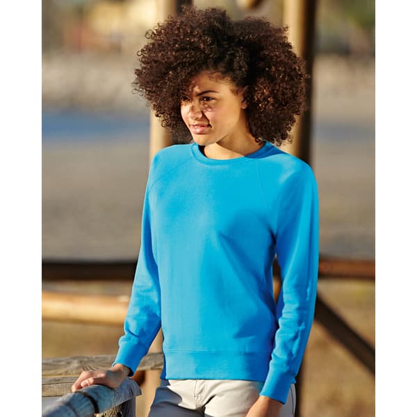 Fruit of the Loom Letvægts Raglan Sweatshirt til damer (240 GSM)