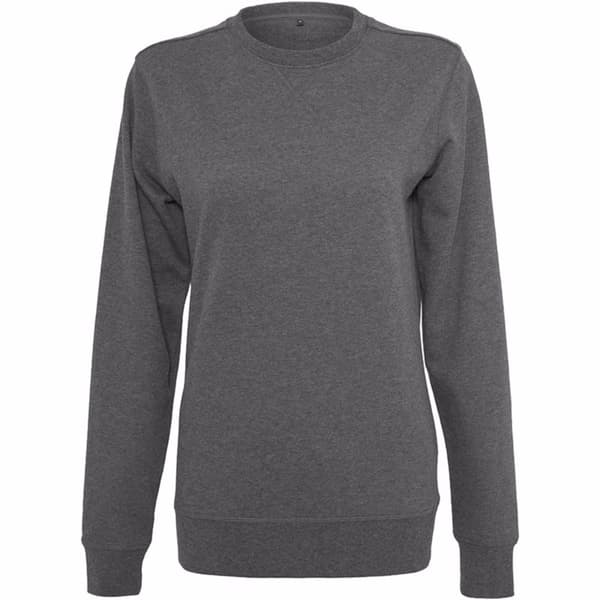Build Your Brand Dame/Dame en almindelig let sweater med rund halsudskæring Charcoal XS